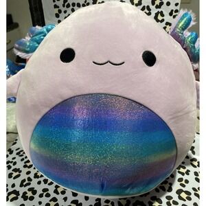 Squishmallows Monica the Axolotl Jumbo Large Plush Lavender Iridescent Teal RARE
